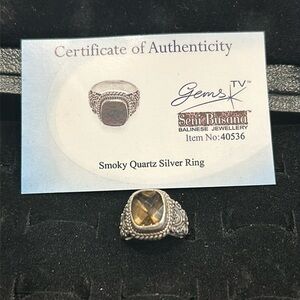 Smoky Quartz Sterling Silver Ring .925